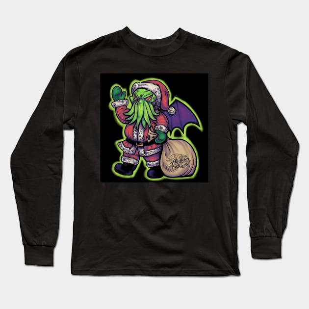 Cthulhu Claus Long Sleeve T-Shirt by The Asylum Countess